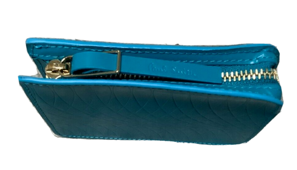PAUL SMITH NO. 9 PATENT BLUE COIN/CARD PURSE - MAYFAIR STYLE!