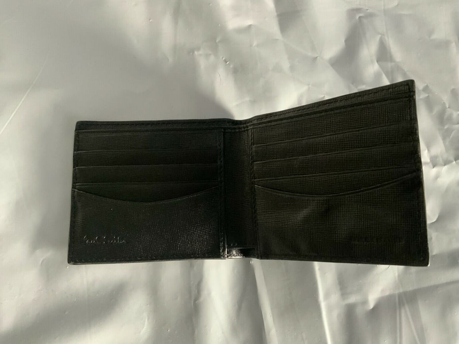 Paul Smith Black Textured Crosshatch Leather Bifold Wallet
