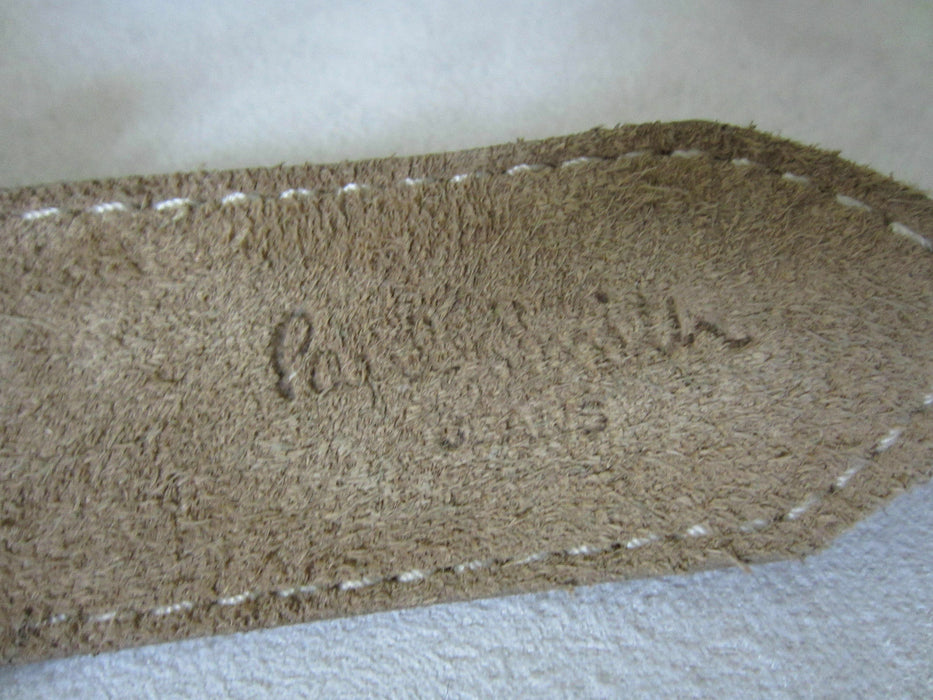 PAUL SMITH TAN SUEDE BELT WITH BRASS BUCKLE - LUXURIOUS DESIGNER DETAIL!