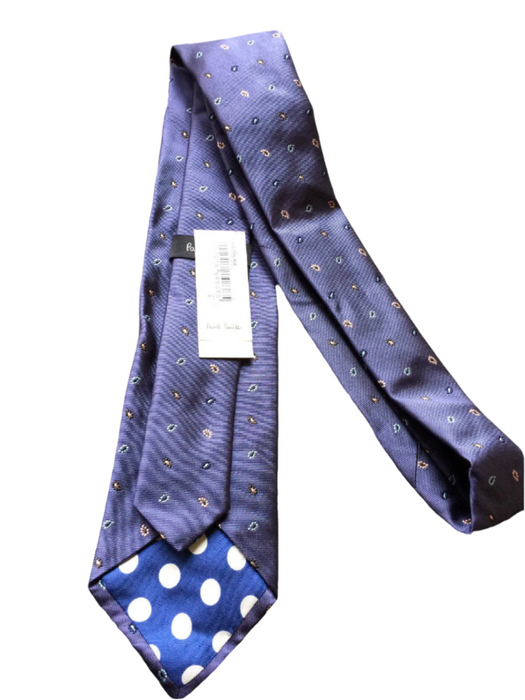 PAUL SMITH Silk Tie | Blue Patterned | 8cm width
