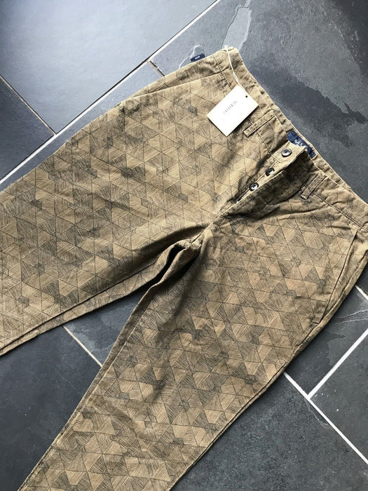 PAUL SMITH BROWN PATTERN TAPERED CHINO TROUSERS - MODERN ELEGANCE! Size 32 R