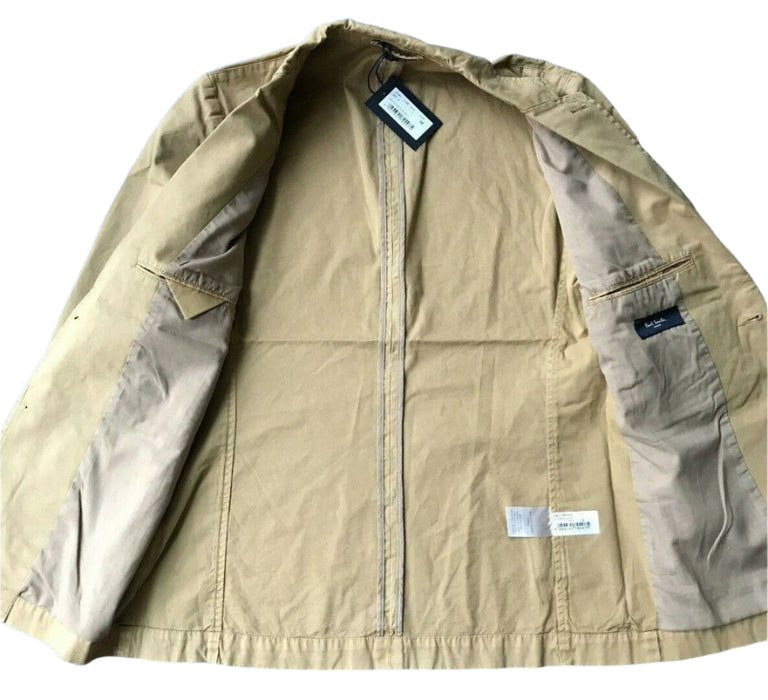 PAUL SMITH TAN 2-BUTTON SINGLE-BREASTED Summer JACKET - REFINED DESIGNER STYLE!