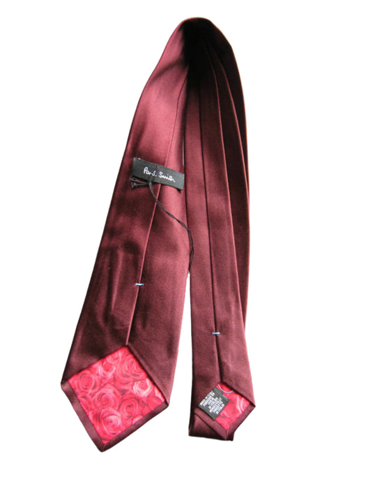 Paul Smith Burgundy Silk Tie | Red Rose Lining | 9cm width