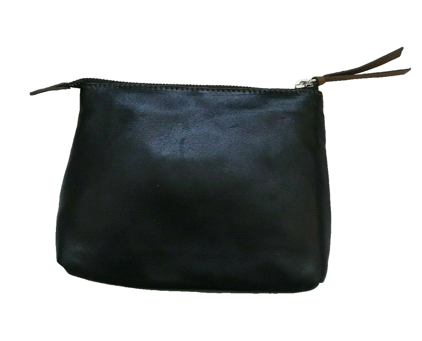 PAUL SMITH BLACK &amp; BROWN LEATHER MAKE-UP BAG - DESIGNER ELEGANCE ON THE GO!
