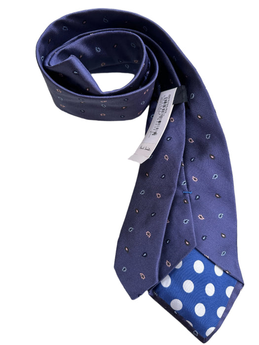 PAUL SMITH Silk Tie | Blue Patterned | 8cm width