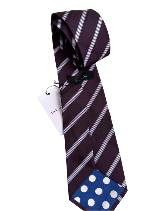 PAUL SMITH Silk Tie | Purple with Diagonal stripes | MAINLINE Collection | 8cm Width
