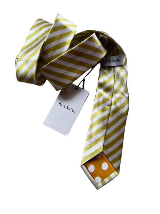 Paul Smith Yellow Diagonal Stripe Tie - 6cm Blade - Make a Bold Statement!