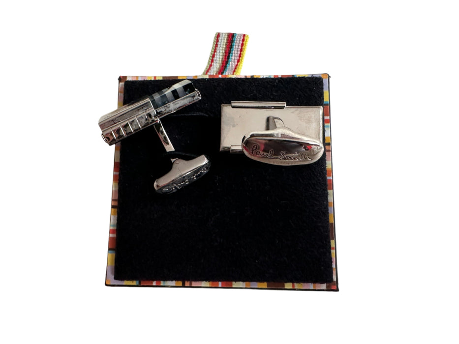 Paul Smith cufflinks SEMI PRECIOUS STONES TWO WAY Black /Black and White