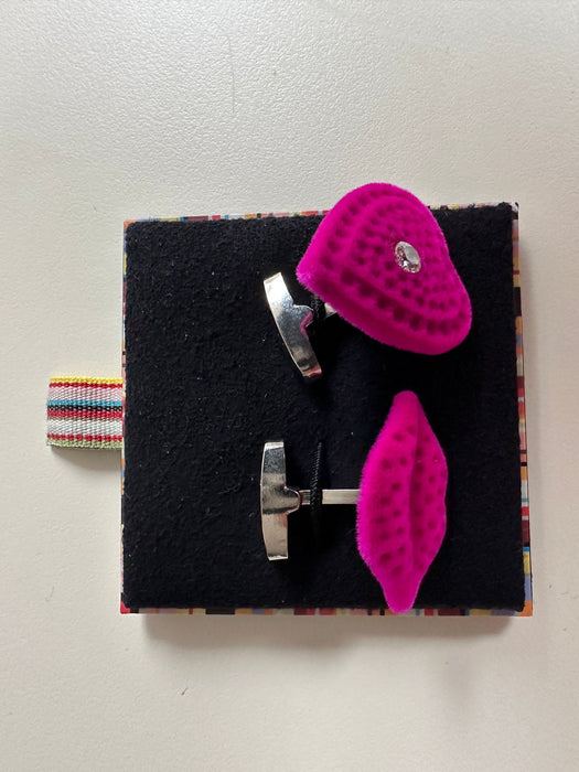 Paul Smith Cufflinks Lips & Heart Pink Velvet Cufflinks