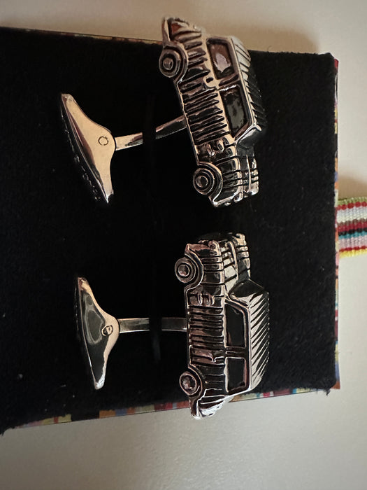 Paul Smith Multi stripe rectangle shape MINI Cufflinks with vandalised window