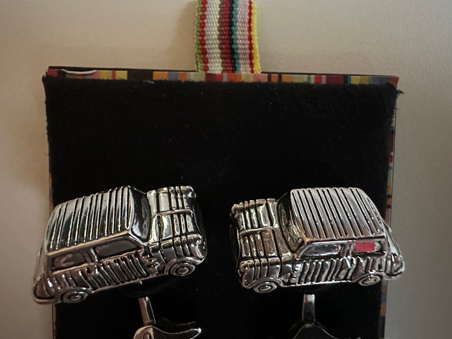 Paul Smith Multi stripe rectangle shape MINI Cufflinks with vandalised window