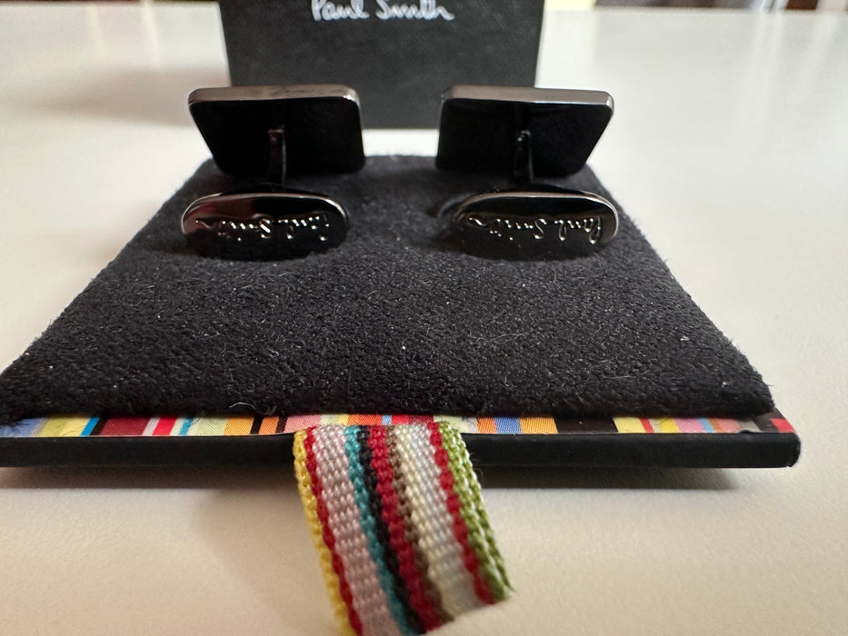 Cufflinks Square Dog Crystal White Paul Smith