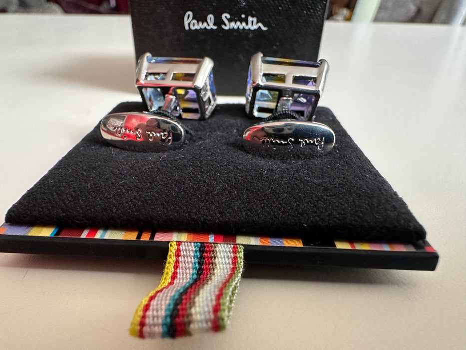 Paul Smith Glass Cufflinks in Amber and Blue