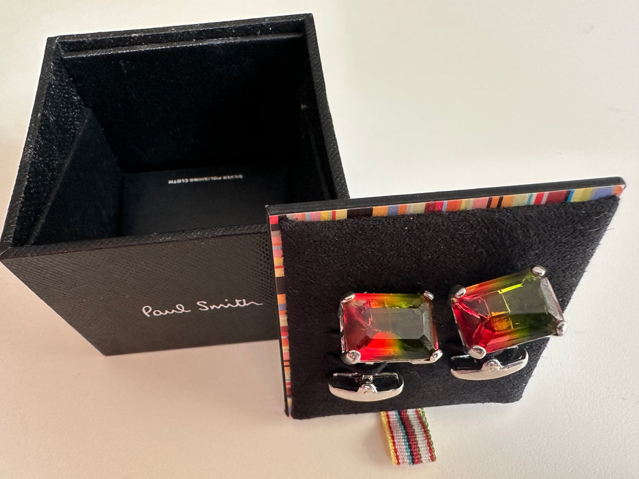 Paul Smith Glass Cufflinks in  Green Amber Red