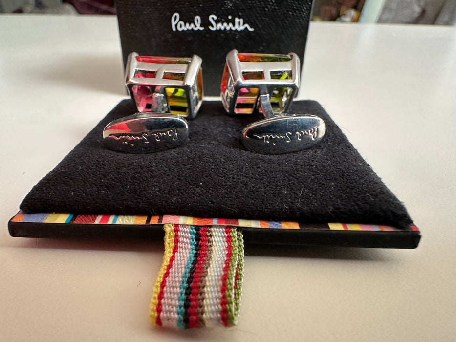 Paul Smith Glass Cufflinks in  Green Amber Red