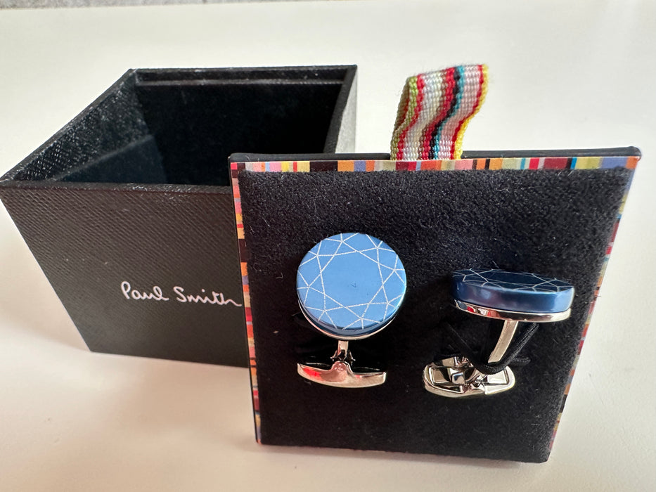 Paul Smith Blue Foil Patterned Cufflinks