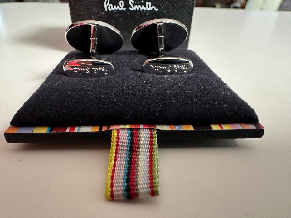 Paul Smith Blue enamel Moustache Face Cufflinks