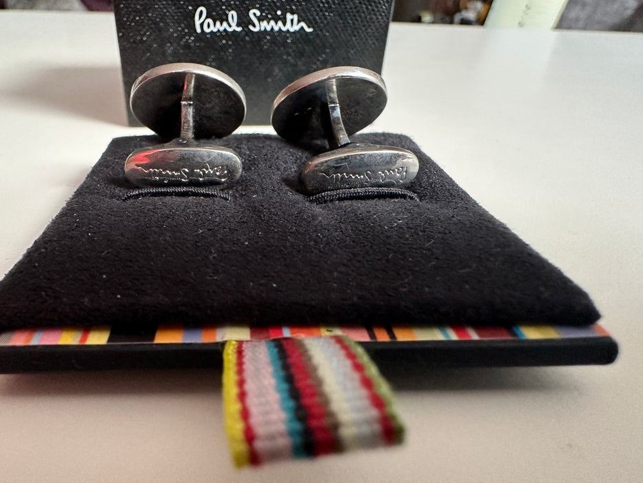 Paul Smith Cufflinks Round Bi-Colour cufflinks with stripes and dots