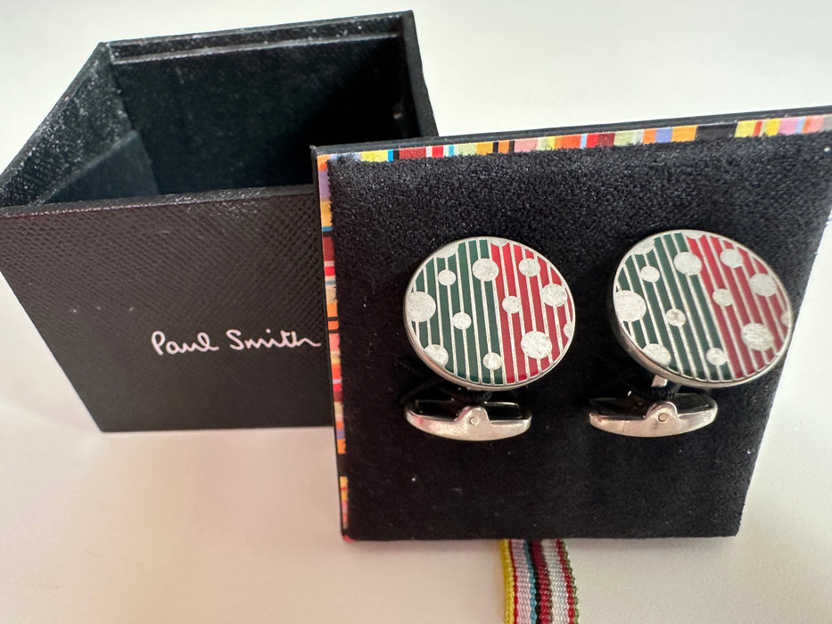 Paul Smith Bi-Color Dotted Cufflinks - Round Shape