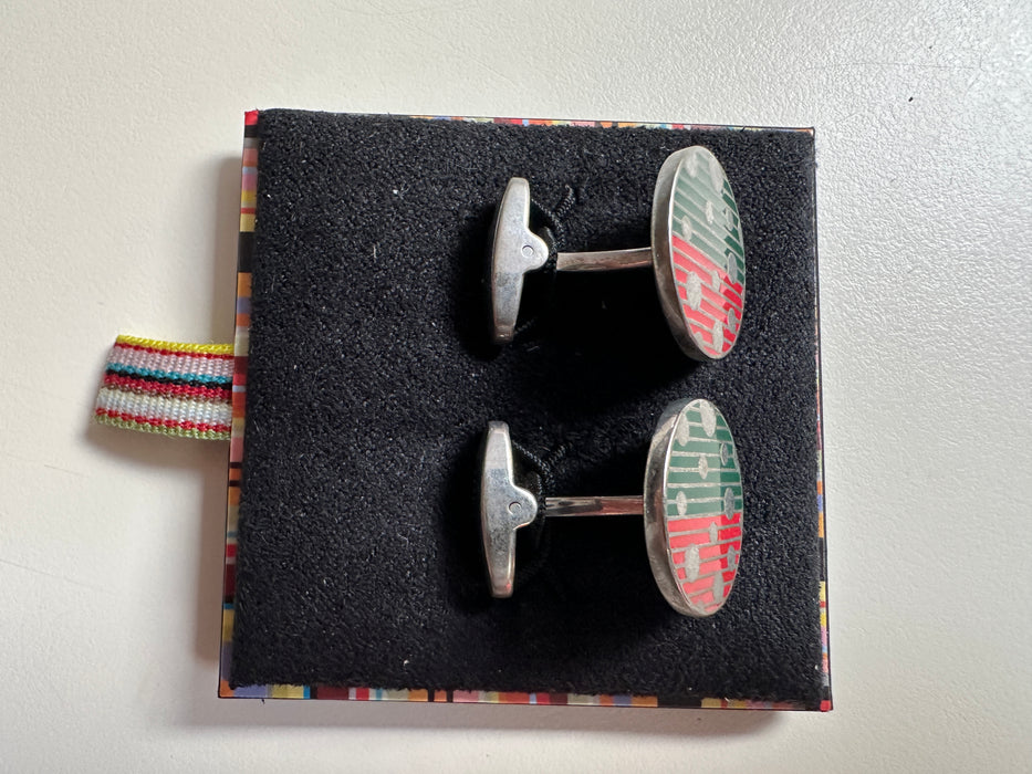 Paul Smith Bi-Color Dotted Cufflinks - Round Shape