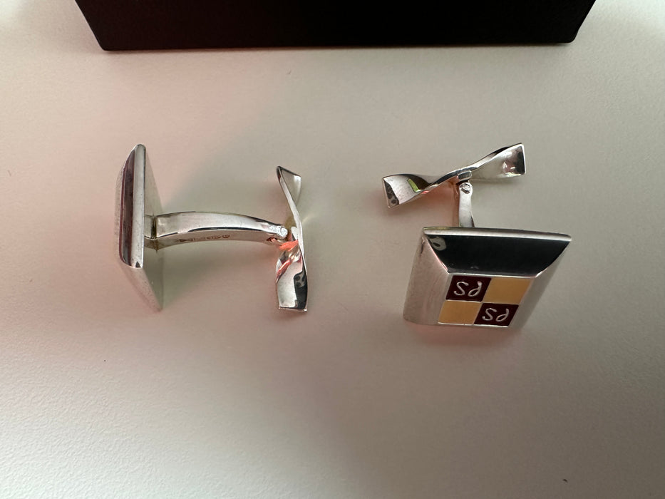 Paul Smith Sterling Silver "PS" Beveled Edge Cufflinks – Hallmarked &amp; Gift Boxed
