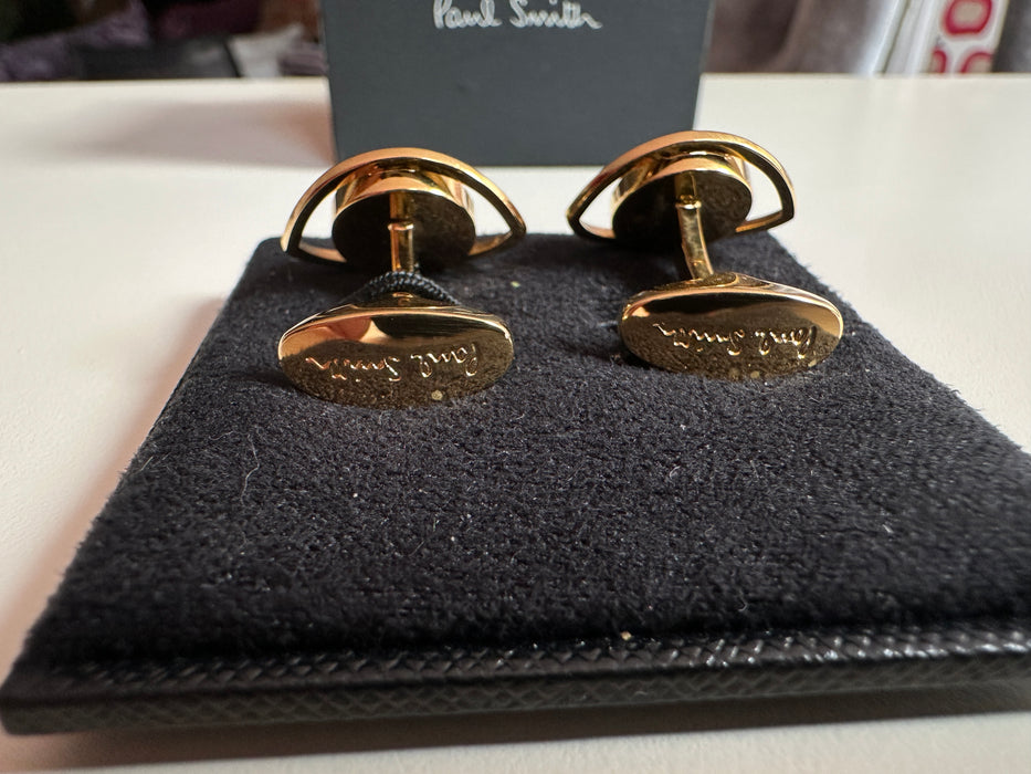 Paul Smith Golden Eye Cufflinks  Gold surround with Brown Eyes Cufflinks