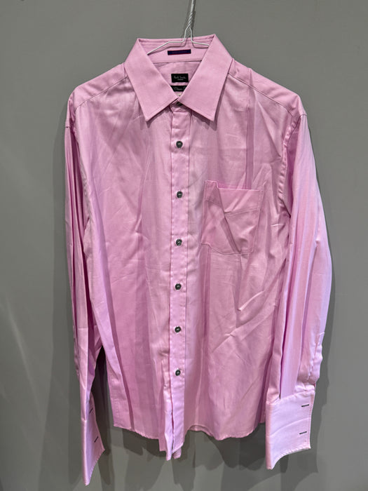 Paul Smith Slim Fit Pink Chambray Shirt Double cuffed  - Size 15.5/39