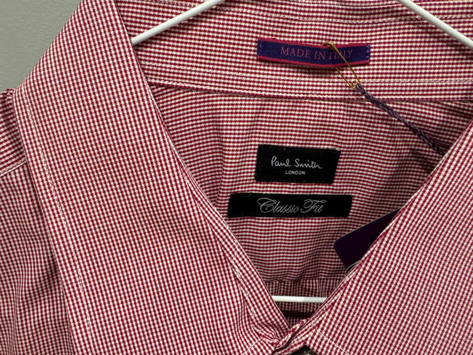 Paul Smith Classic Fit Red Check Shirt - Size 17/43