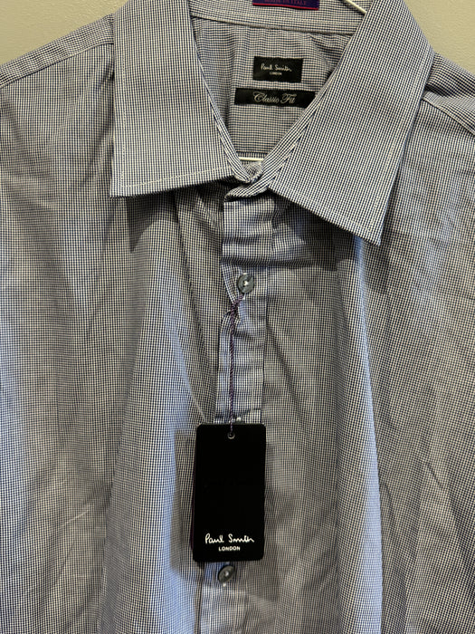 Paul Smith  Shirt | Blue Micro check | Size 17 / 43 | Classic fit | London Collection