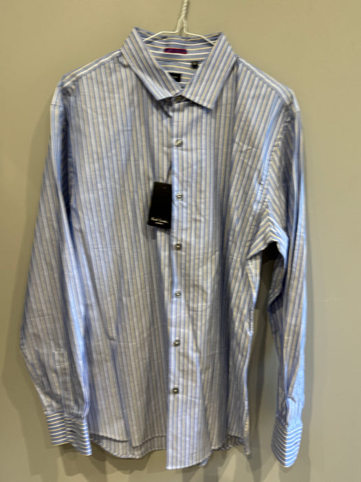 Paul Smith Long Sleeve Slim Fit Shirt - Yellow and White Stripes - Size 16.5/42