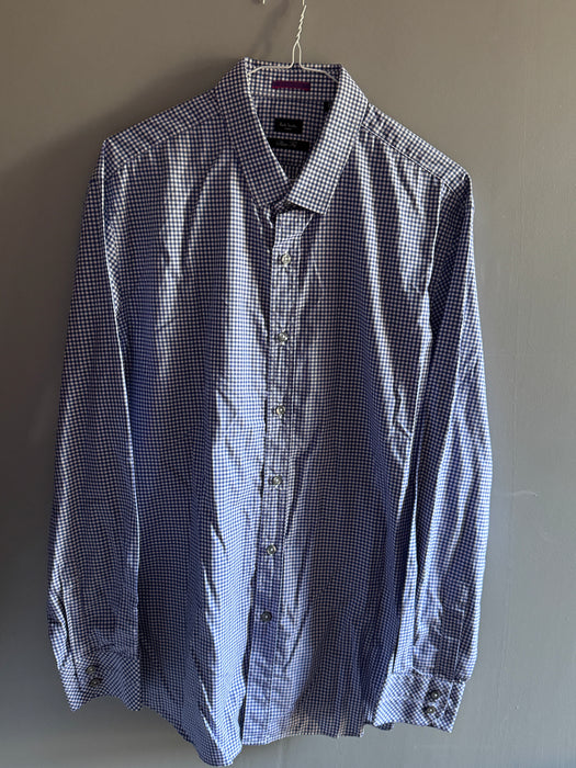 Paul Smith Royal Blue Gingham Check Shirt - Slim Fit - Size 17/43