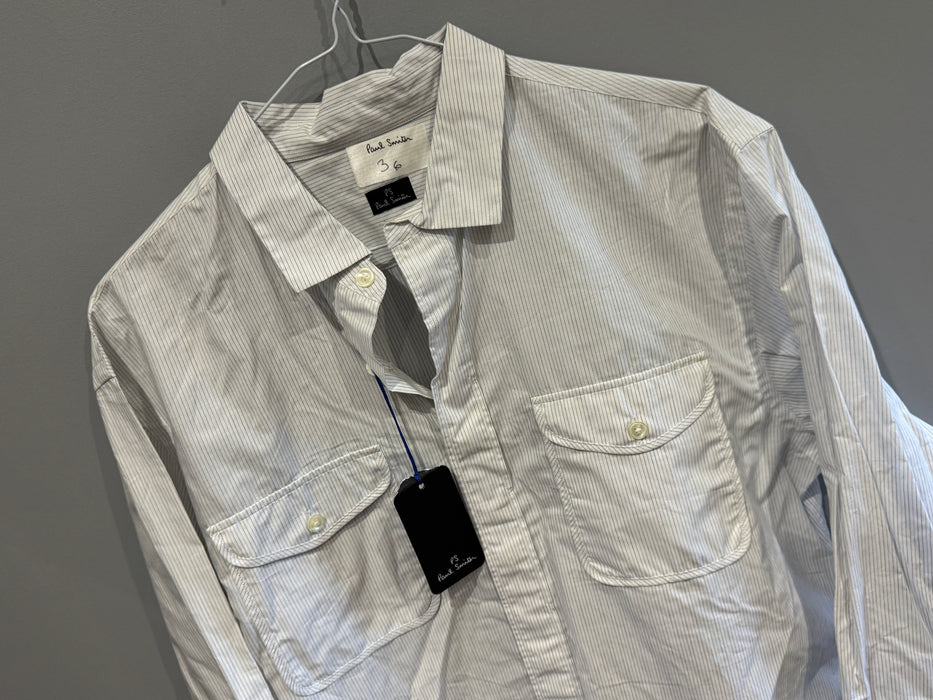Paul Smith PS Long Sleeve Striped Shirt with Contrast Cuffs - Size M