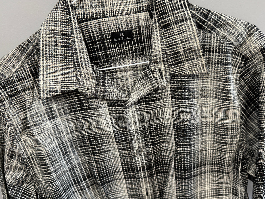 Paul Smith Black and Grey Check Slim Fit Shirt - Size M