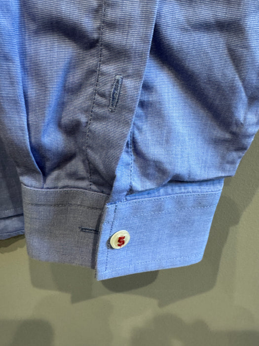 Paul Smith Blue Long Sleeve Polka Dot Collar Shirt | Size M | PS Collection