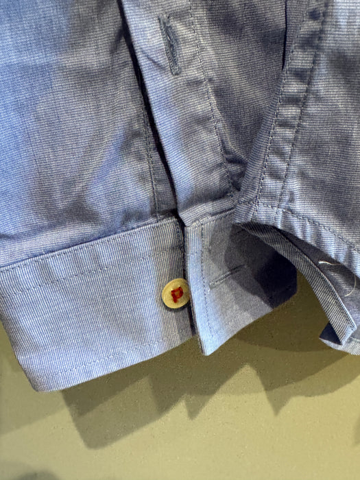 Paul Smith Blue Long Sleeve Polka Dot Collar Shirt | Size M | PS Collection