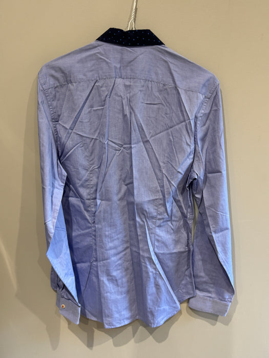 Paul Smith Blue Long Sleeve Polka Dot Collar Shirt | Size M | PS Collection