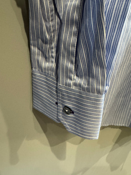 Paul Smith Formal Classic Shirt - Blue Stripe - Single Cuff - Size 17/43