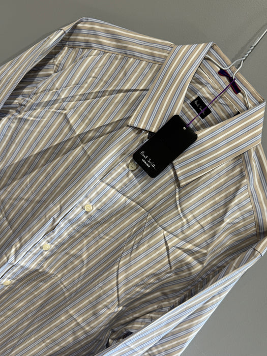 Paul Smith Classic Fit Blue and Grey Stripe Shirt - Size 16/41