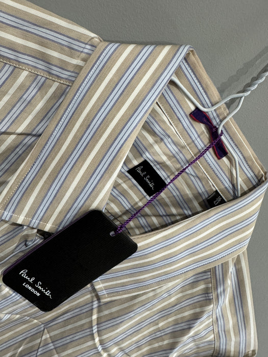 Paul Smith Classic Fit Blue and Grey Stripe Shirt - Size 16/41