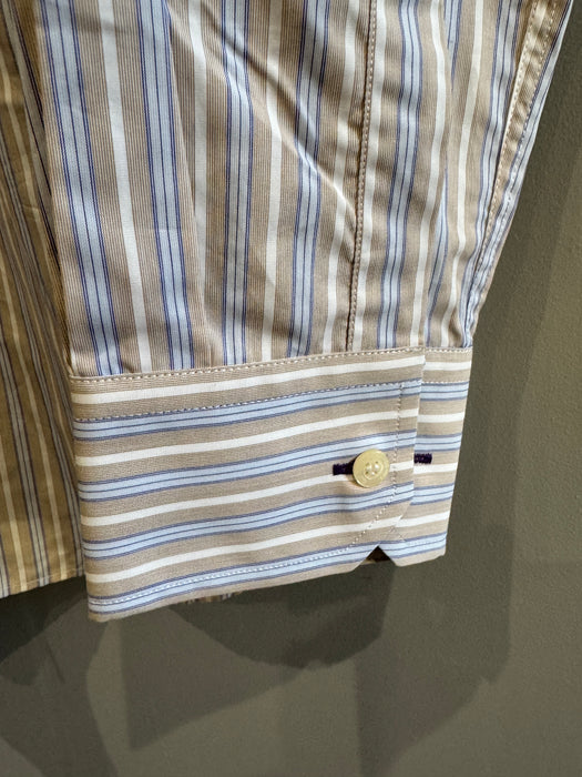 Paul Smith Classic Fit Blue and Grey Stripe Shirt - Size 16/41