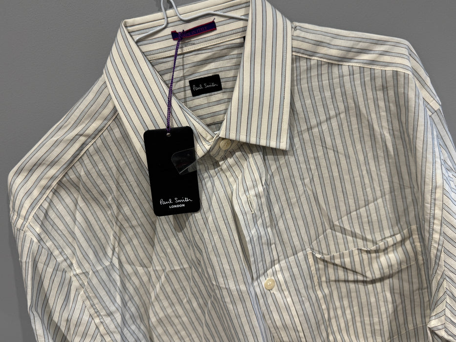 Paul Smith Blue Striped Dress Shirt | Double Cuff | Size 15.5 | London Collection 👔