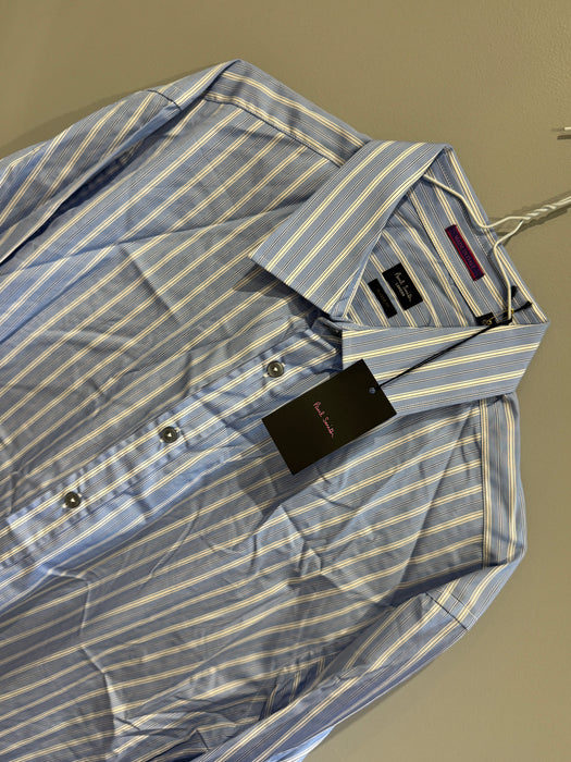 Paul Smith Long Sleeve Blue Stripe Shirt - Size 16.5/42