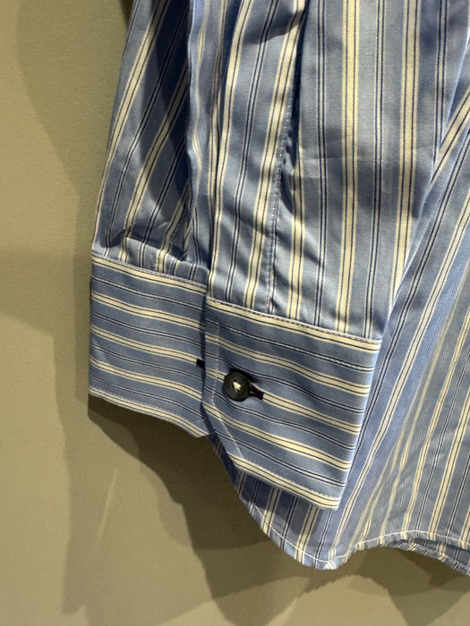 Paul Smith Long Sleeve Blue Stripe Shirt - Size 16.5/42