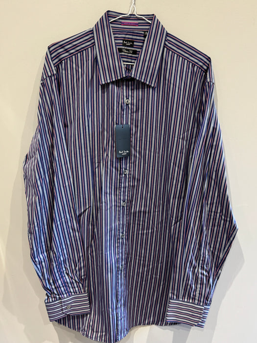 ポール・スミス ストライプシャツ | フォーマル ロングスリーブ | クラシックフィット | ロンドンコレクション | サイズ 17