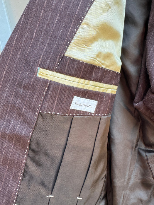 Paul Smith Brown Pinstripe Suit | Single Breasted | Mainline Collection | Size 40 | Made in Japan | RRP £950