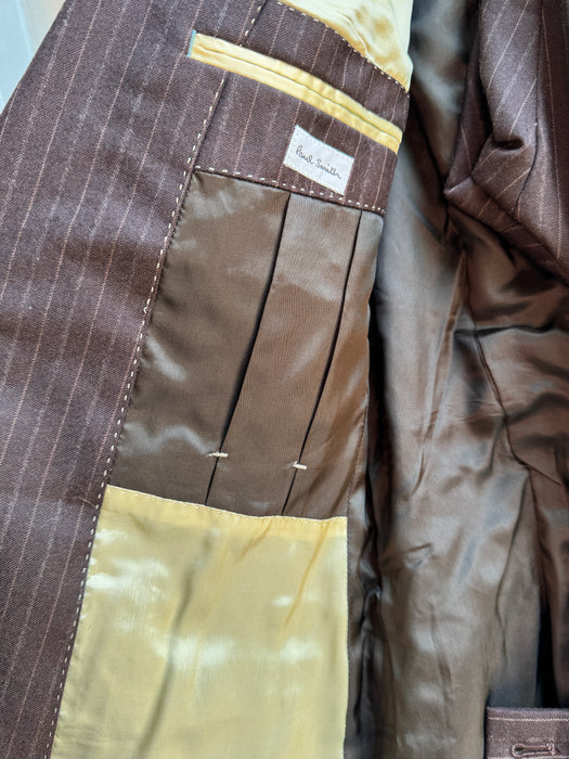 Paul Smith Brown Pinstripe Suit | Single Breasted | Mainline Collection | Size 40 | Made in Japan | RRP £950