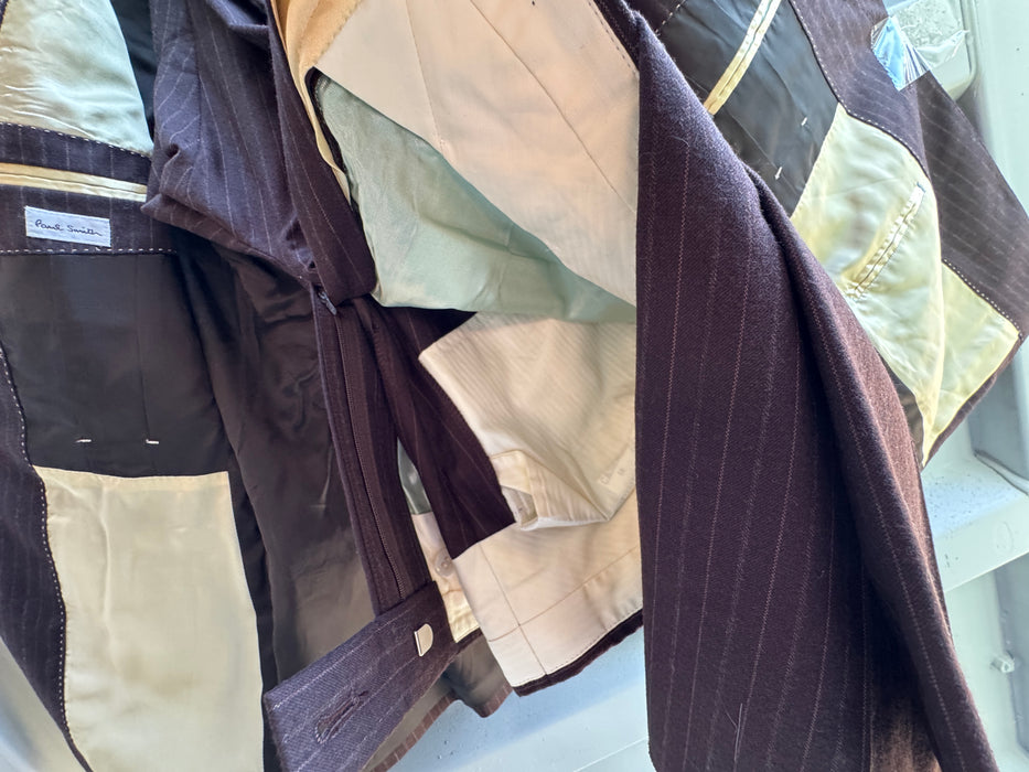 Paul Smith Brown Pinstripe Suit | Single Breasted | Mainline Collection | Size 40 | Made in Japan | RRP £950