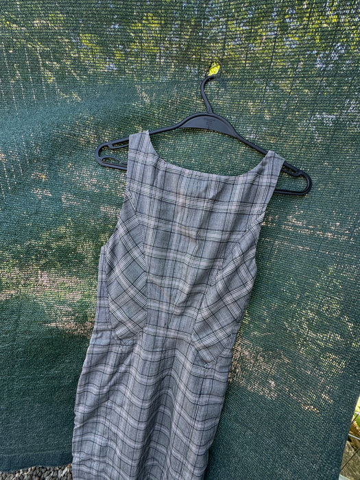 PAUL SMITH GREY CHECK WOVEN DRESS - TIMELESS ELEGANCE! 42 / 52 UK 10