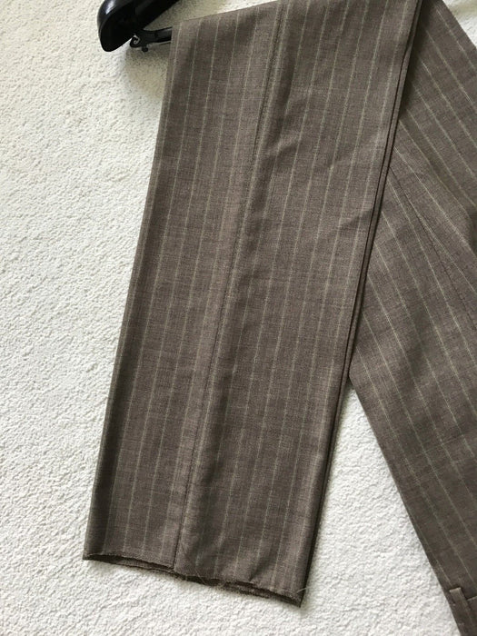 PAUL SMITH Taupe Stripe Trousers | Tailored Fit |Size 30R | LONDON Collection