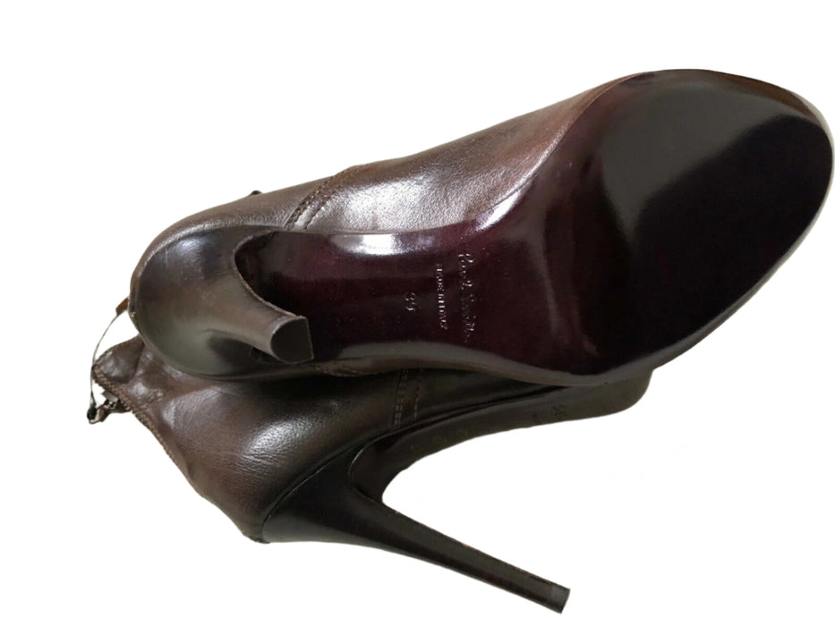 Paul Smith Women Stiletto Brown Leather Boots UK 6 EU 39 - Step Into Style!